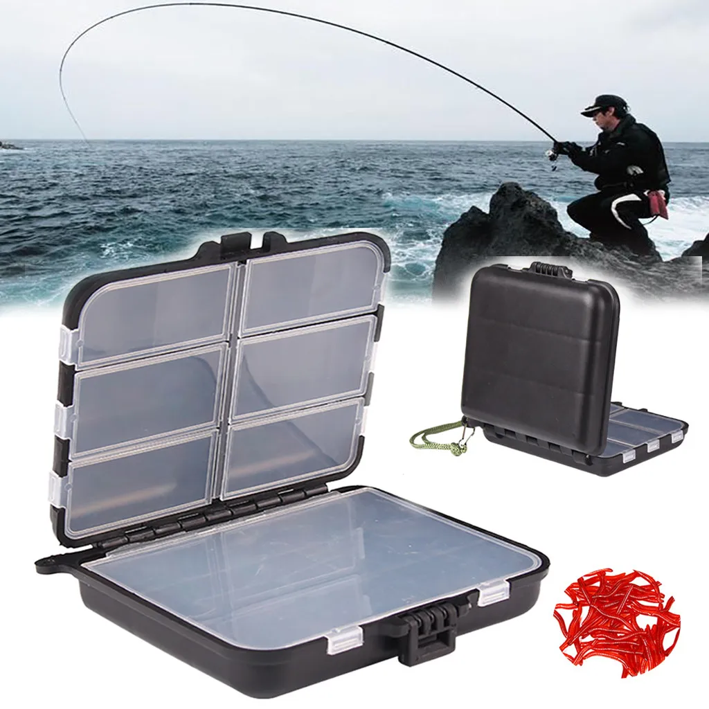 

Portable Fishing Lures Hook Spoon Bait Tackle Box Fishing Tools Small Accessory Plastic 10/12 Compartments Storage Case Box 30