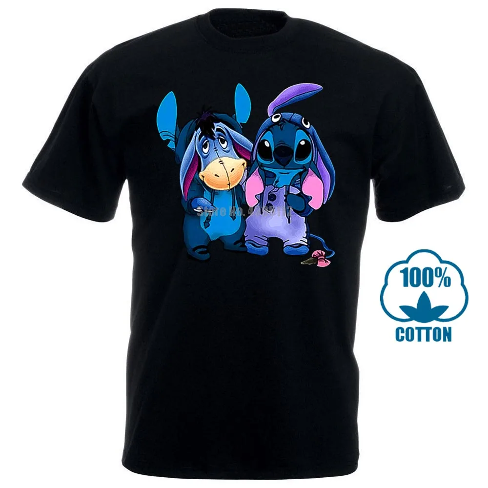 Eeyore и Stitch мы лучшая футболка друзей черные хлопковые мужские S 6Xl Сделано в США