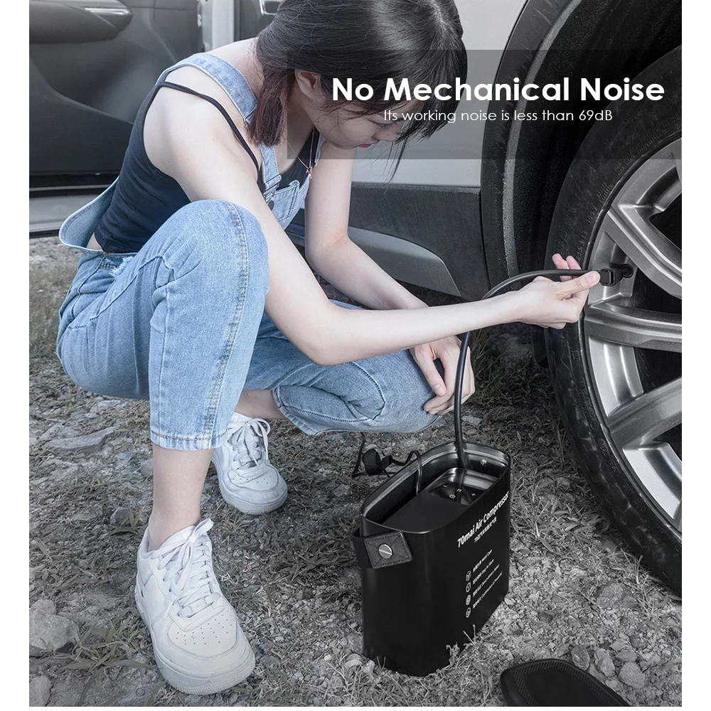 70mai TP01 автоматический воздушный компрессор насос 100 PSI DC 12V с манометром в