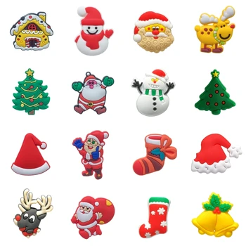 

1PCS Cartoon Merry Christmas Present PVC Shoe Charms Shoe Buckles Shoes Accessories Ornaments Fit For Croc JIBZ Party Gift