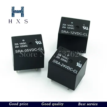 

5Pcs 5V 12V 24V 20A DC Power Relay SRA-05VDC-CL SRA-12VDC-CL SRA-24VDC-CL 5Pin PCB Type In stock Black Automobile relay