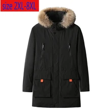  New Arrival Fashion Super Large Men Winter Thickening Warming Padded Clothes X-long Casual Hooded Thick Print Plus Size XL-8XL 