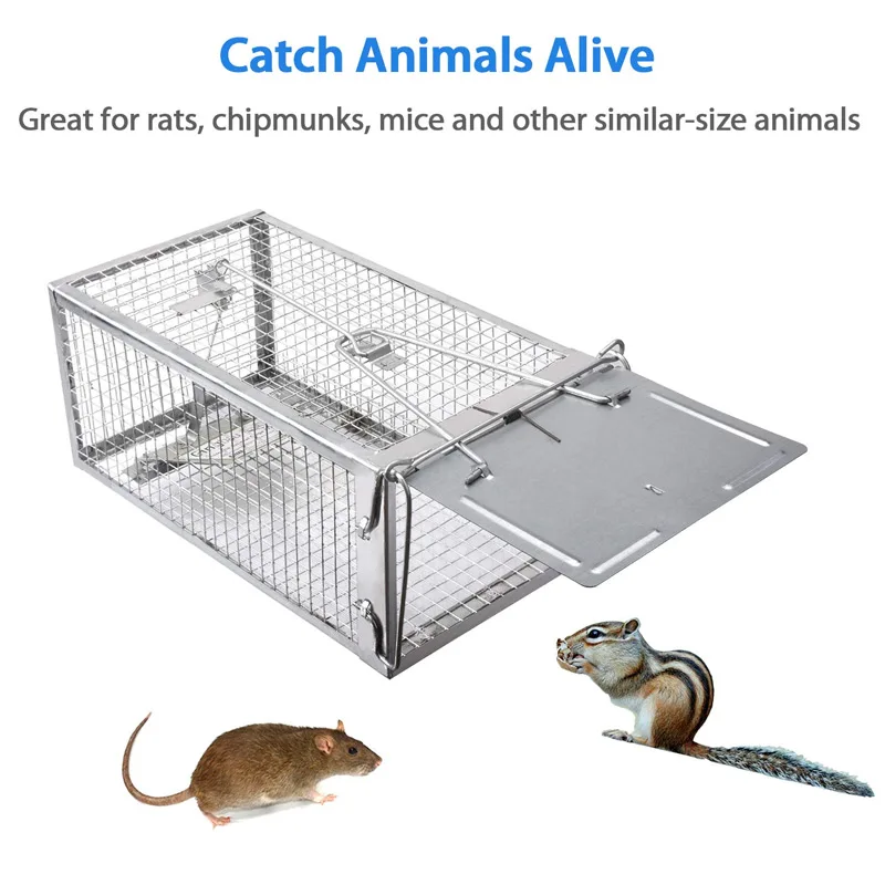 

Rat Trap Live Chipmunk Mouse Cage Trap Bait Rodent Repeller Catch for Indoor Outdoor PI669