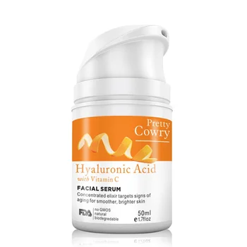 

Hot Sell Vitamin C Orange 100% Pure anti-aging Plant Extract Hyaluronic Acid Liquid Whitening Blemish Serum Facial Cream