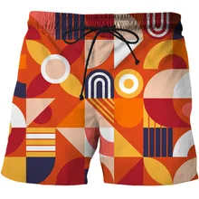 Summer new men's fashion beach swimming trunks fitness sweatpants unisex color 3D full printing casual quick-drying shorts S-5XL