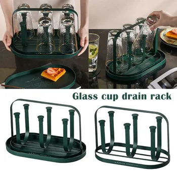 

Cup Drying Rack Stand Multipurpose Glass Drying Holder Organizer for 6 Cups or Mugs _WK