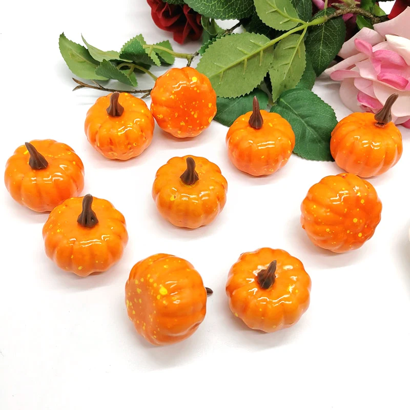 12Pcs Halloween Decorative Pumpkin Friendly Foam Mini Simulated Fruit Props for Halloween Party Decoration