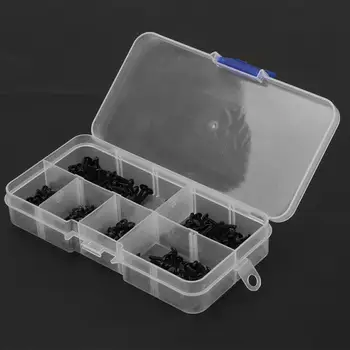 

300Pcs M2 Black Round Head Cross with Washer Carbon Steel Screw Bolt Assortment Set Box of Fasteners