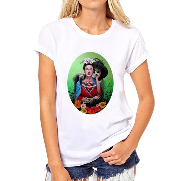 

Summer Hot Selling Buddha Rida Frida Kahlo T-shirt 2016 Trend Foreign Trade Women's Modal T-shirt