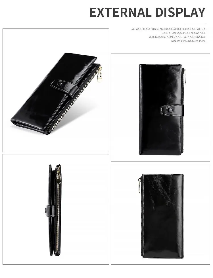 Women's Bag, Leather Leisure Wallet, Women's Multi-functional Handbag, Antique and Burglar-proof Wallet
