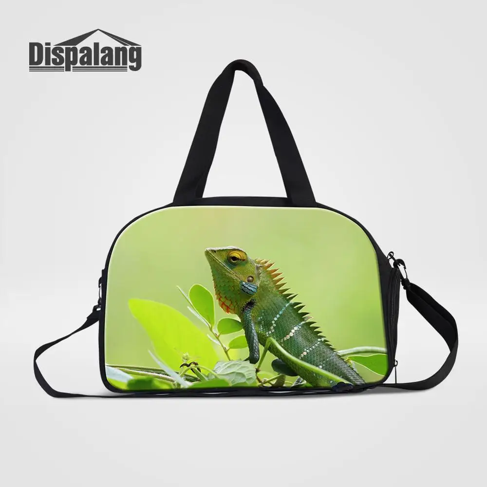 Men Weekender Shoulder Overnight Duffle Travel Bags Animal Lizard Printed Student Clothes Hand Messenger Luggage Duffel Handbags