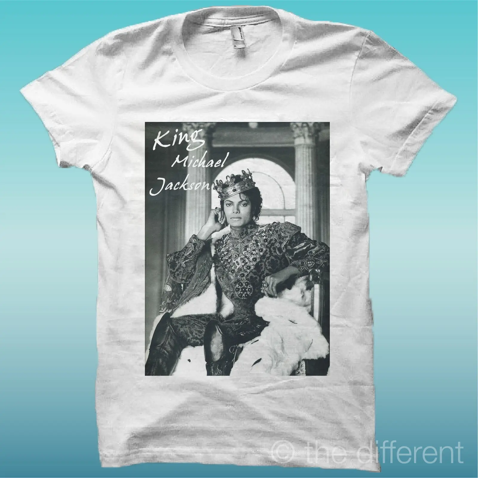 

T-SHIRT " KING MICHAEL JACKSON " VINTAGE WHITE T Shirt Gift More Size And Colors top tee