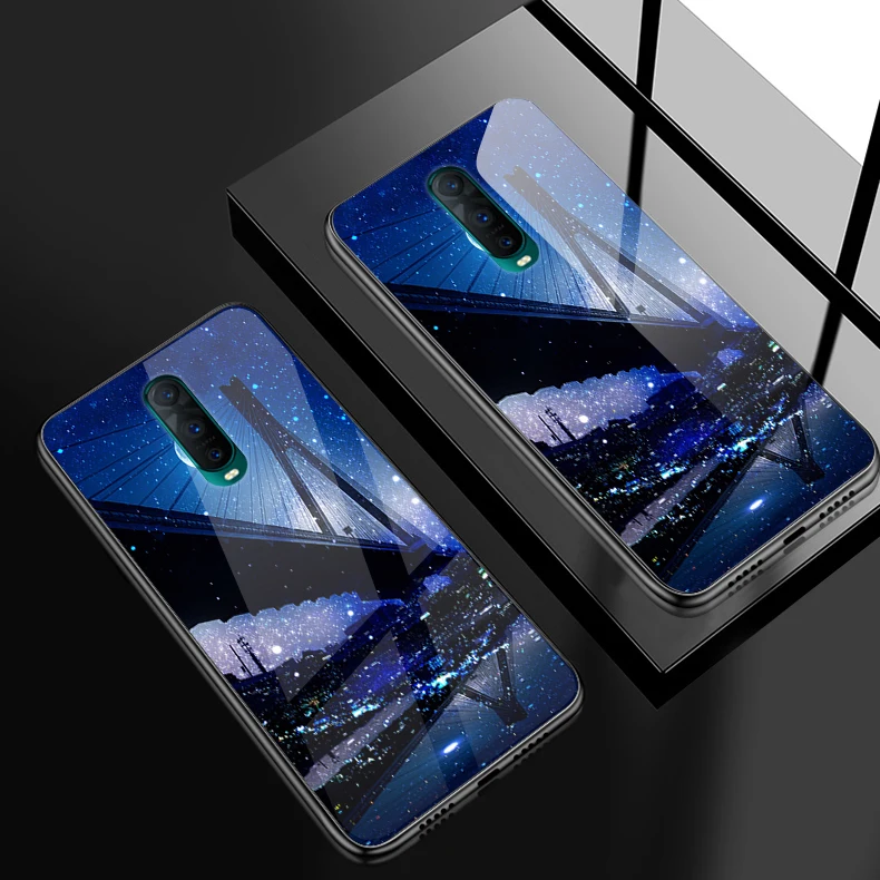 Противоударный жесткий чехол для OPPO R15X R17 Pro A3S A39 A59 A57 A7X A9 закаленное Стекло крышка Reno10x зум F1S F9 F11 найти K1 бант из ленты TPU с изображением - Цвет: W314