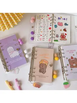 

Cartoon A6 Loose Leaf Notebook Binder Planner Diary Journal Agenda Clip Stickers K9FC