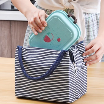 

Lunch box bag insulated storage bag lunch bag handbag canvas hand bag aluminum foil thickened lunch box bag with rice portable