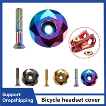 

Mountain bike bicycle headset cover front fork faucet upper cover stem titanium plated cover