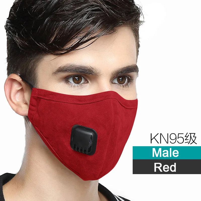 Многоразовая хлопковая противодымная маска для рта с активированным углем фильтр Респиратор маска для лица моющаяся астма/Велоспорт/аллергия - Цвет: Male-Red