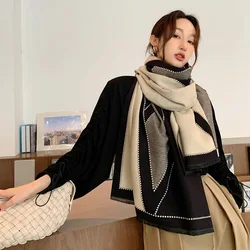 Luxury Brand Winter Scarf lady Cashmere Pashmina Long Neck Scarves Warm Bufanda Shawls and Wraps Bufanda 2022 New