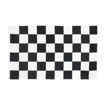 

Hanging 90*150Cm Black White Square Checkered Flag For Decoration
