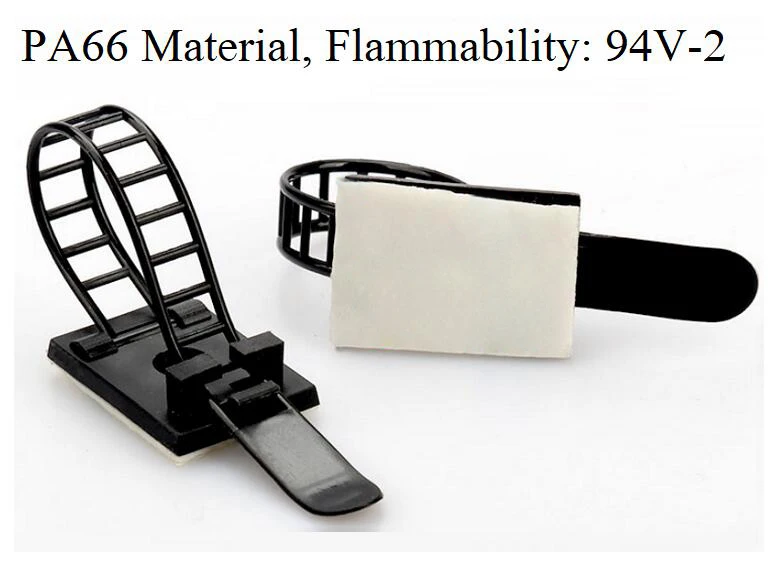 Description Picture 2 of item10pcs CL-1 CL-2 CL-3 Cable Clips Self Adhesive Mount Wire Clamps Line Tie Fixed Adjustable Fasten Organizer Holder White Black