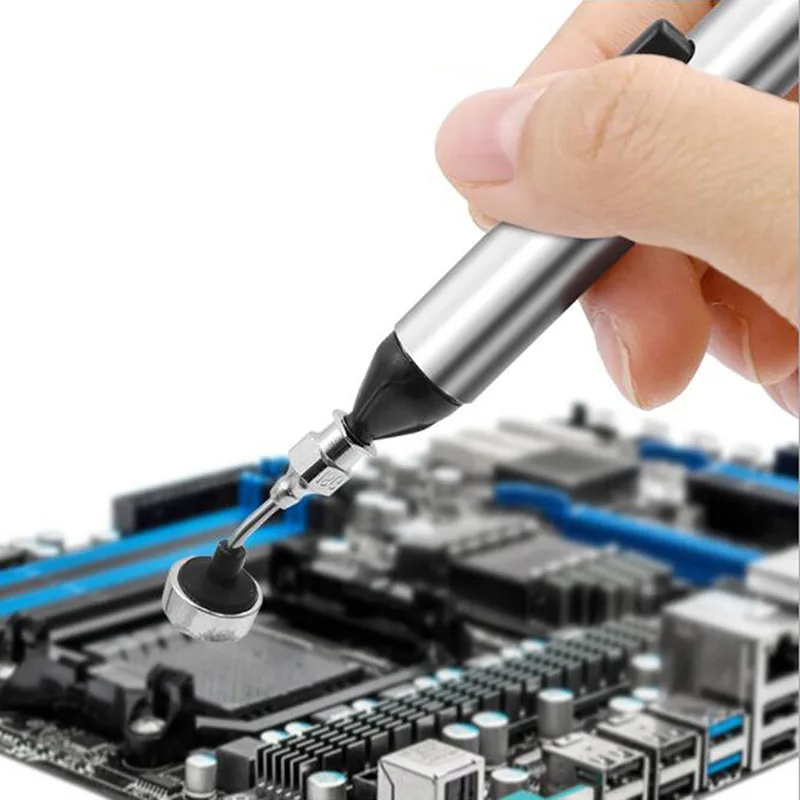 IC BGA Vacuum Sucking Suction Pen Remover Sucker Pump Tweezer Pick Up Tool Solder Desoldering With 3 Headers | Инструменты