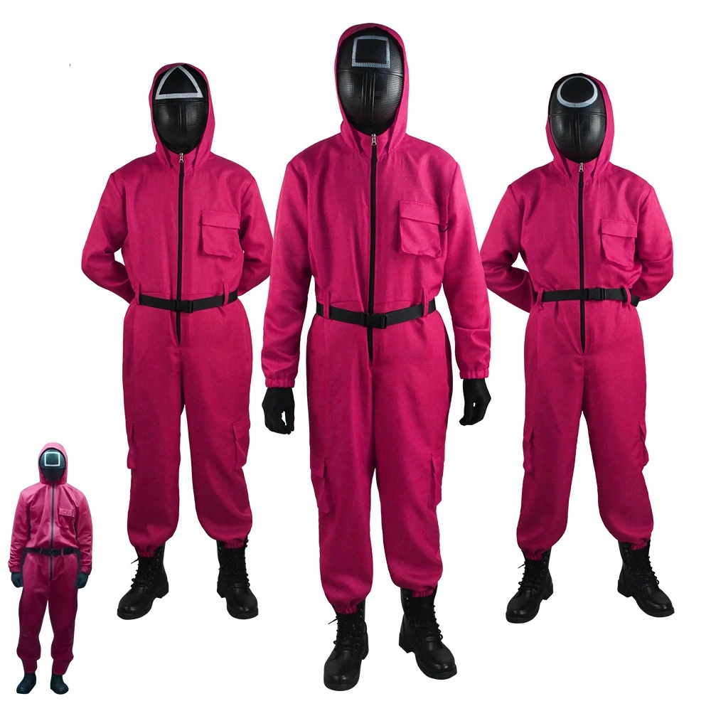 Squid Costume Squid Game Cosplay Jumpsuit Square Circle Triangle Plastic  Helmet Masks Halloween Party Costume Squid Game Props|Movie & TV costumes|  - AliExpress
