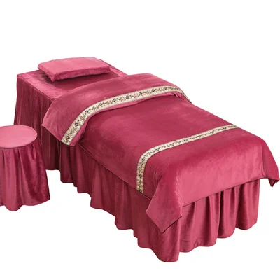 Красивые постельные одеяла, покрывало из бархата, покрывало из шелка, красивые постельные принадлежности - Цвет: Бургундия