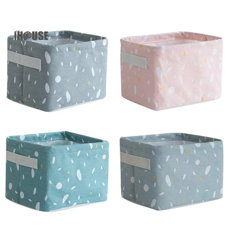 

Cotton Linen Storage Basket Desktop Debris Toy Storage Box Multi-Function Organizer Storage Box Clothes Storage Bag