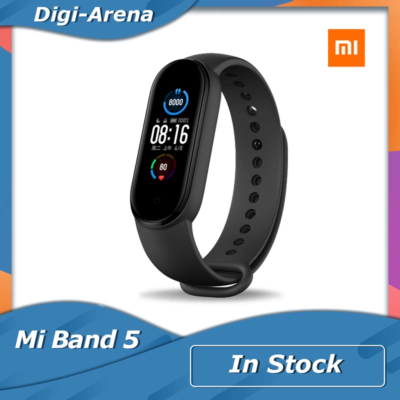 Смарт браслет Xiaomi Mi Band 5 4 цвета AMOLED экран смарт фитнес трекер Bluetooth спортивный