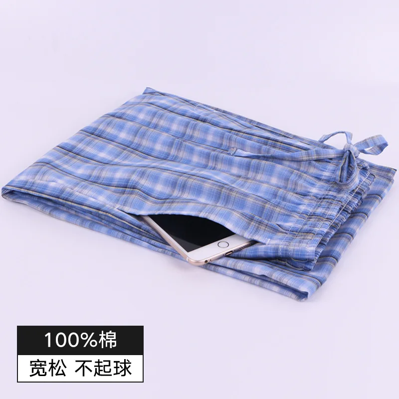 Spring Summer Men 100% cotton sleeping bottoms Male plus size nighty trousers sleepwear pyjama Men Casual Striped pajama pants cotton pajamas for men