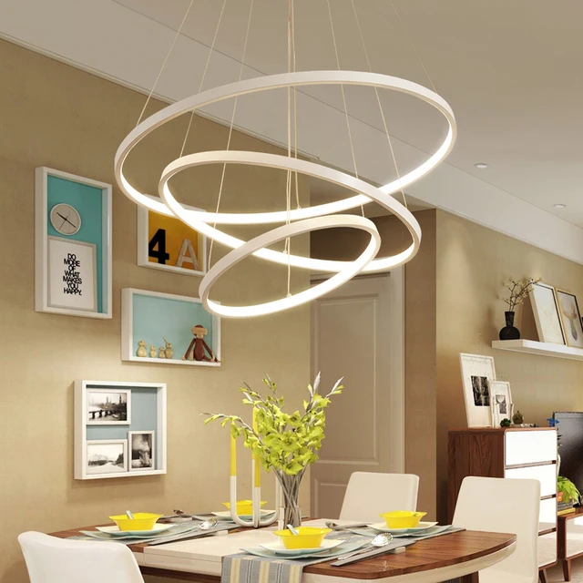 Modern led chandelier 40/60/80cm circle chandelier lighting lustre ring lights living room decoration bedroom light fixtures LED Lights Lighting e607d9e6b78b13fd6f4f82: Black|Gold|White