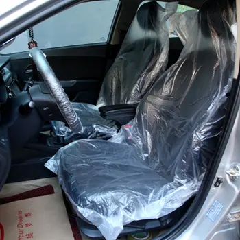 

10pcs Car Disposable Plastic Transparent Seat Protective Covers Workshop Garage
