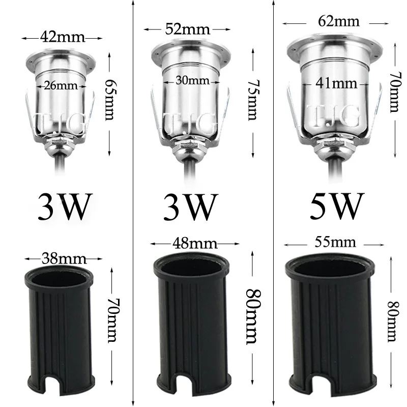New type 3W 5W LED Underground light IP68 AC85-265V DC12V Outdoor Recessed Deck Light 1/2/3/4 side Garden Lamp Sidewalk Lighting led underground light