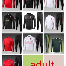 19 20 AC Милан спортивный костюм футбольный Джерси ROMAGNOL PIATEK SUSO KESSIE мужской PAQUETA тренировочный костюм на молнии футбольная рубашка