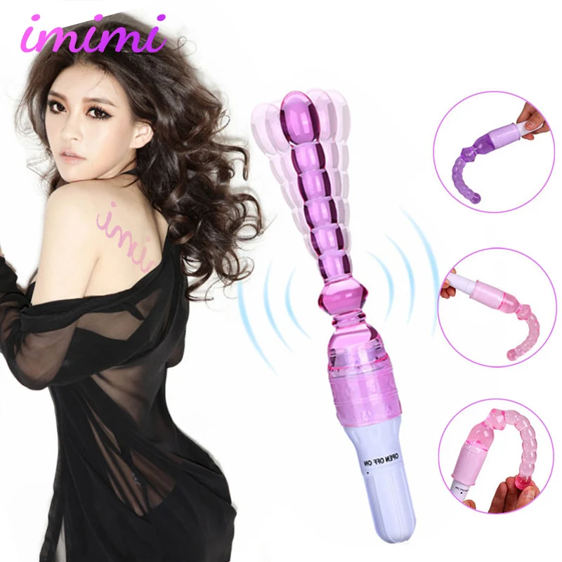 Jelly Anal Vibrator Adults Anus Sex Toys For Couples Masturbation Butt Plug Beads Silicone Stick Long Prostate Massager |