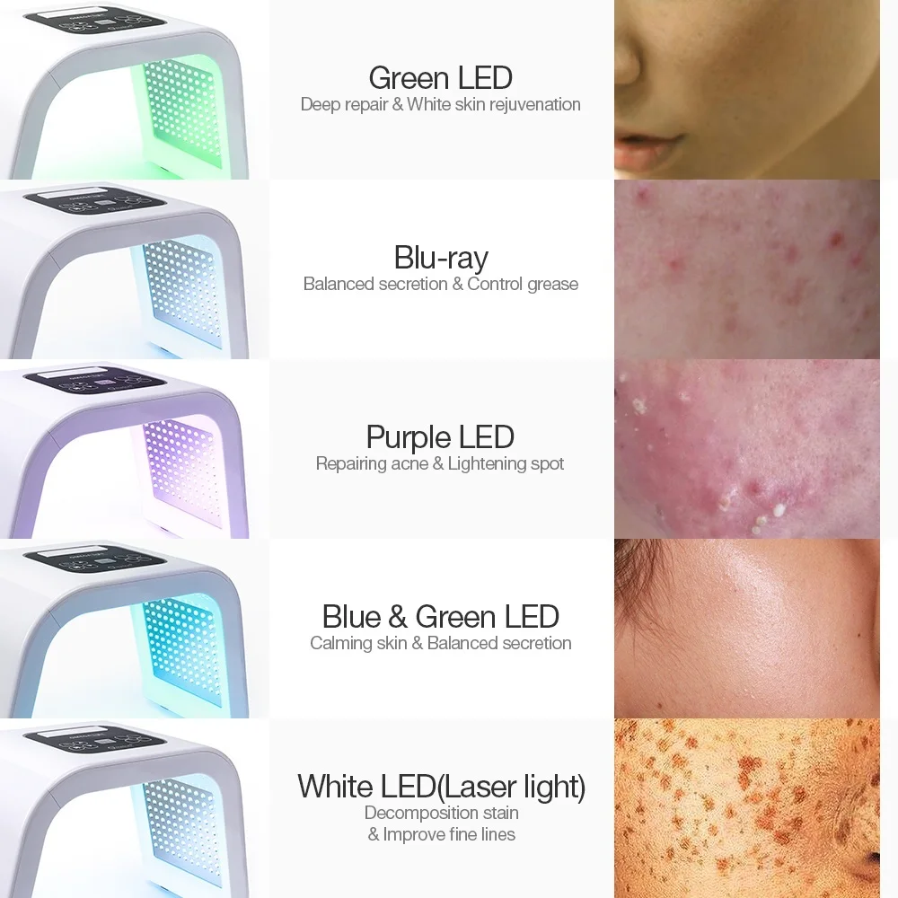  Professional 7 Colors PDF Led Mask Facial Light Therapy Skin Rejuvenation Device Spa Acne Remover A - 1000008131951