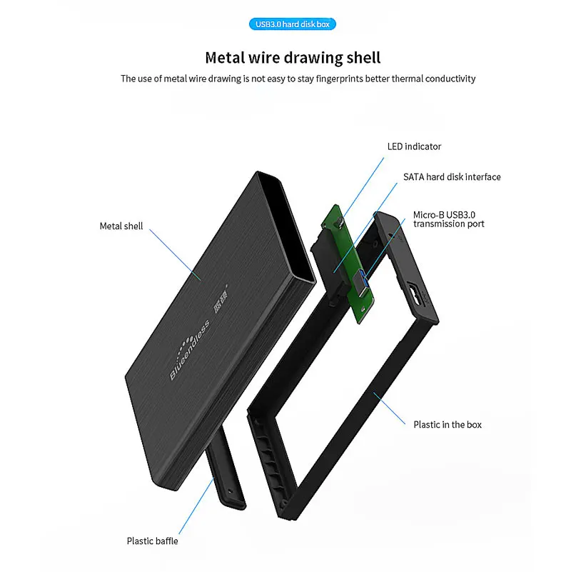HDD Case USB 3.1 SSD Enclosure 2.5" Hard Disk Case HD SATA to USB 3.0 6Gbps Type C For Laptop Accessories External Hard Drive,external hard drive case,ssd enclosure,hard drive enclosure,hard disk case,external hard drive box,hdd case enclosure