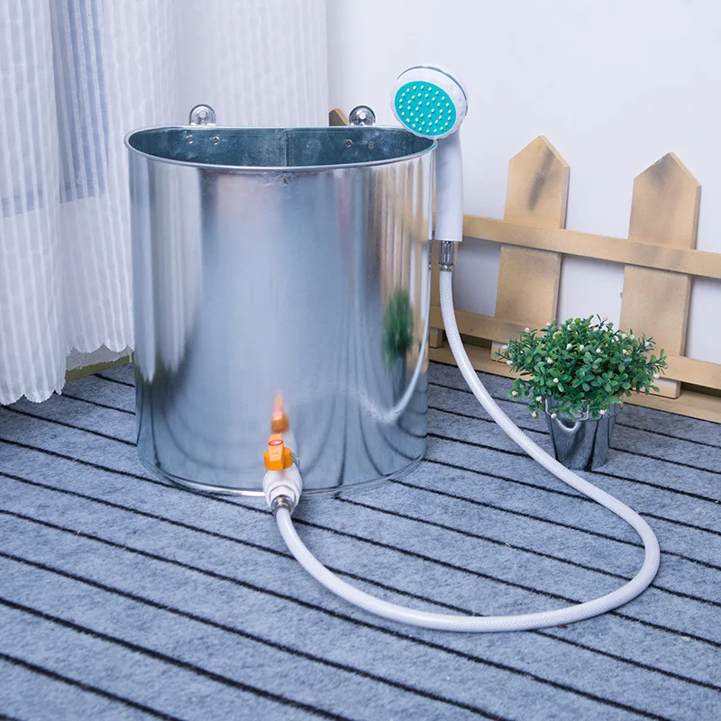 

Old-Fashioned Shampoo Bucket Wall Hanging Barber Shop Hand Washing Barrel Algam Bucket Household Dormitory Dormitory Bath Bucket