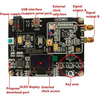

Signal Generator ADF4351 Built-in STM32 Phase Closed Circuit Module 35M-4.4GHz RF Signal Source Sweeper ALI88