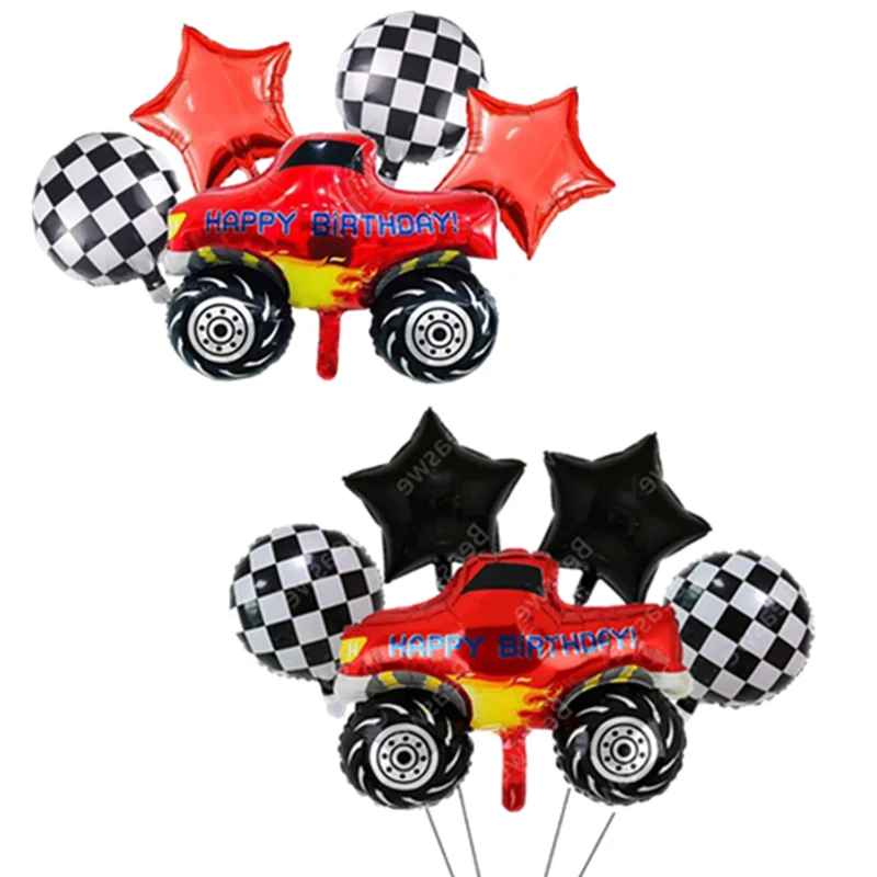 Forniture Per Feste Monster Truck 5 Pezzi Palloncini Foil Monster Truck Per Bambini Compleanno Baby Shower Car Theme Party Decor