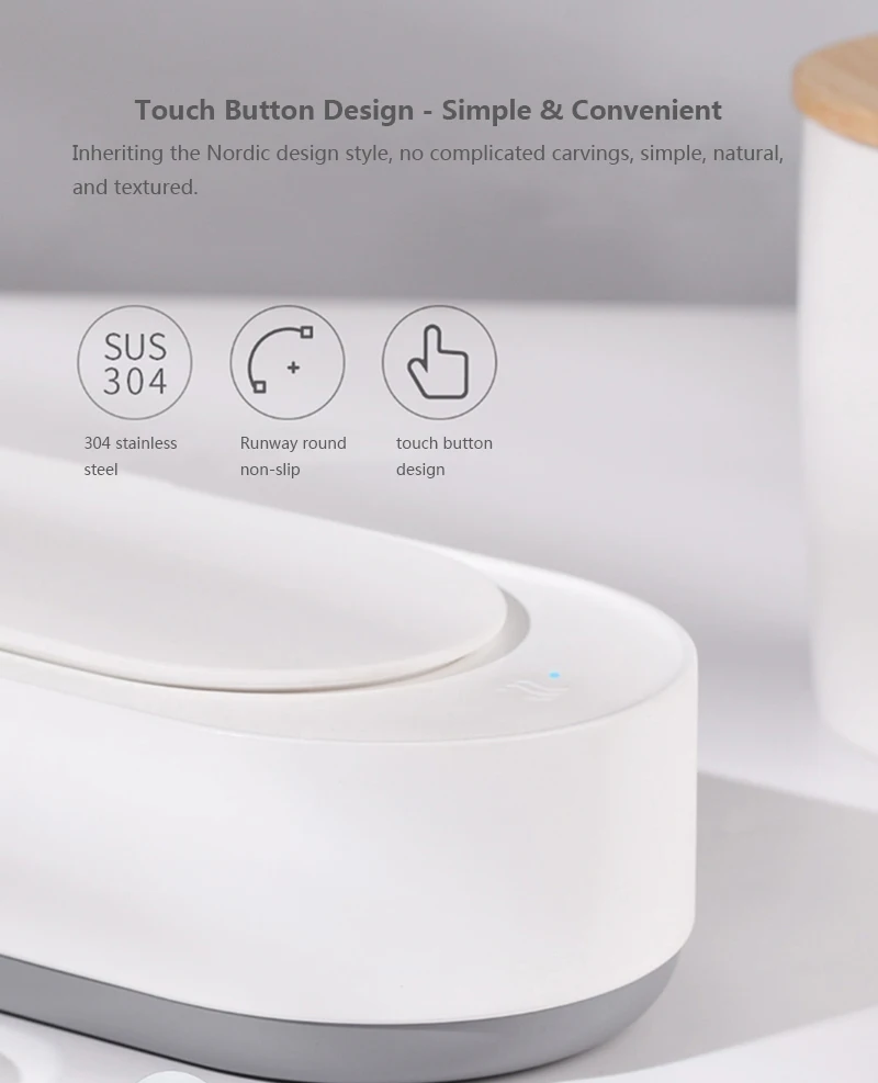 Xiaomi EraClean ультразвуковая Чистящая машина 45000 Гц высокочастотный Вибрационный моющий очиститель для мытья ювелирных изделий очки часы