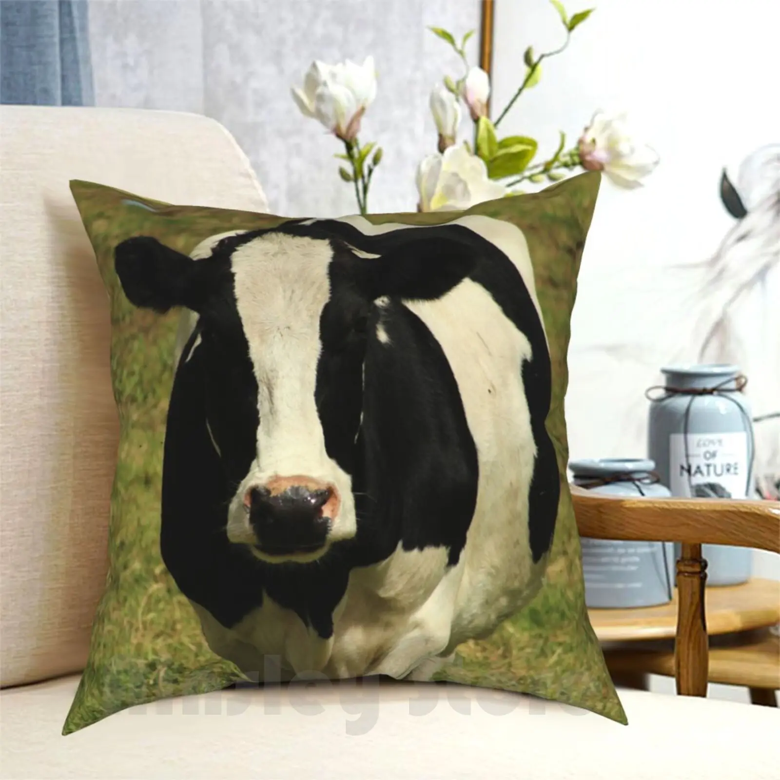 

Holstein Cow Walking Pillow Case Printed Home Soft Throw Pillow Holstein Cow Cattle Livestock Farm Animal Animal Mammal