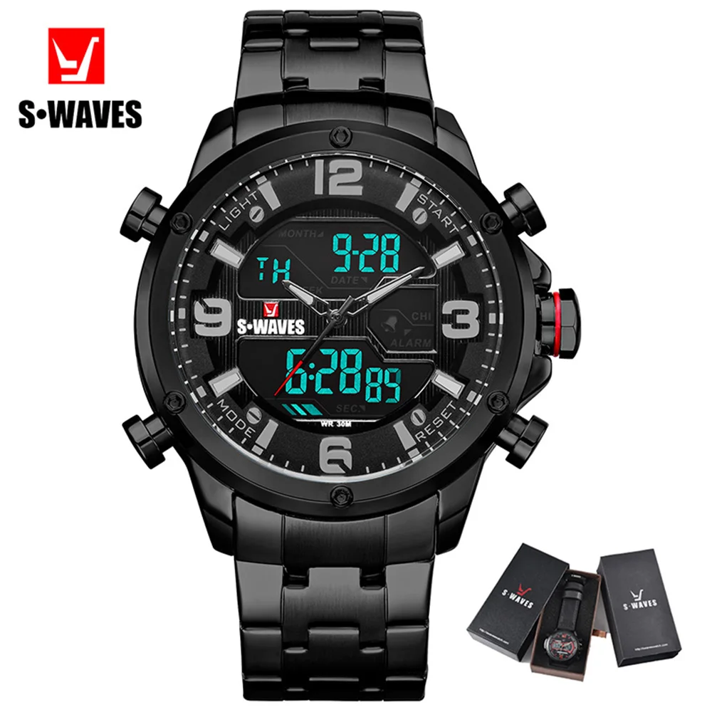 Часы наручные SWAVES Мужские кварцевые модные роскошные водонепроницаемые из