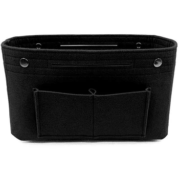 

Women Fashion Felt Cloth Inner Bag Fits in Insert Handbag Multi-Pockets Cosmetic Bags Storage Personal Belongings Organizer