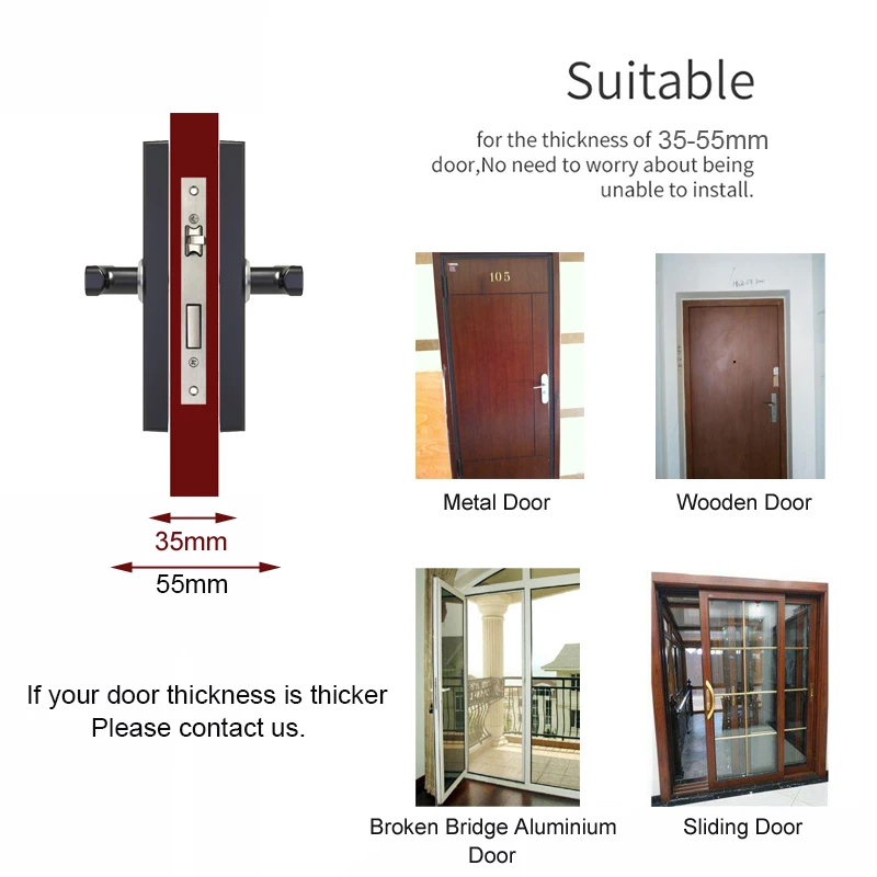 RAYKUBE Wifi Electronic Door Lock With Tuya APP Remotely / Biometric Fingerprint / Smart Card / Password / Key Unlock FG5 Plus