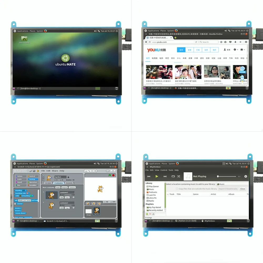 Portátil Ultra hd Touch Screen Painel Mini pc Monitor Hdmi Usb 1024x600 Tft Lcd Nenhum Motorista Suporte Raspberry pi - Imagem 2