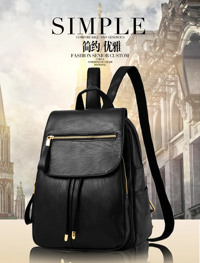 Genuine leather Women backpack New Female backpack spring and summer student fashion casual Korean version of the