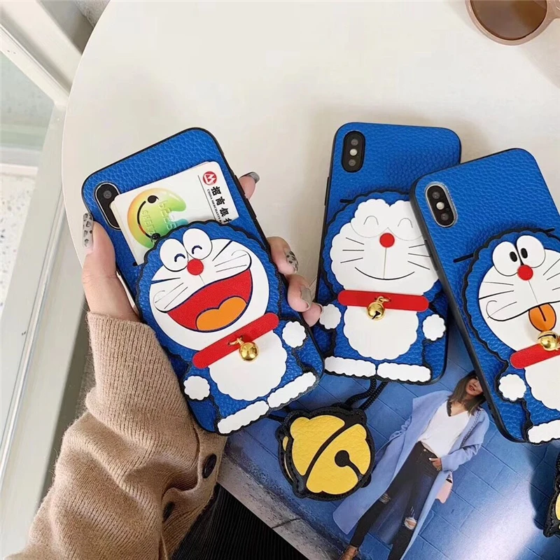 Мультяшный милый чехол для мобильного телефона Doraemon, прозрачный, защита от падения для iphone 6 6S 7 8 plus x xrxs 11 Pro