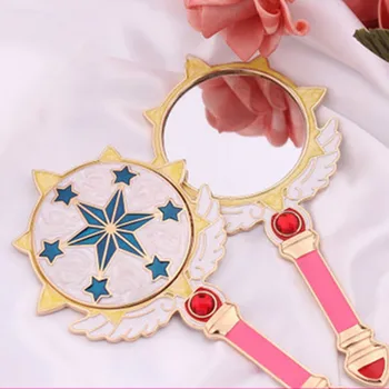 

Women Makeup Tool Mirror Cute Round Star Wing Makeup Hand Hold Mirror Princess Sakura Women Makeup Beauty Mirror Dresser Gift