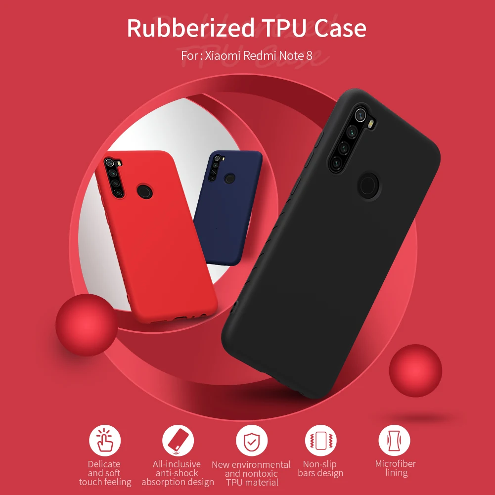 NILLKIN Redmi Note 8 Чехол резиновый обернутый анти-шок ТПУ защитный чехол на заднюю панель для Xiaomi Redmi Note 8 Note8